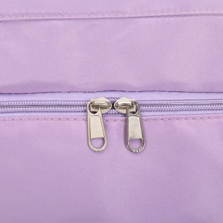 Tas Selempang Wanita Bahan Nylon Polos Warna Putih Bentuk Kotak Tali Lebar untuk Travel Grosir