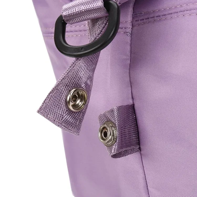 Tas Selempang Wanita Bahan Nylon Polos Warna Putih Bentuk Kotak Tali Lebar untuk Travel Grosir