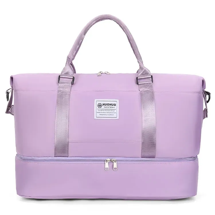 Tas Selempang Wanita Bahan Nylon Polos Warna Putih Bentuk Kotak Tali Lebar untuk Travel Grosir