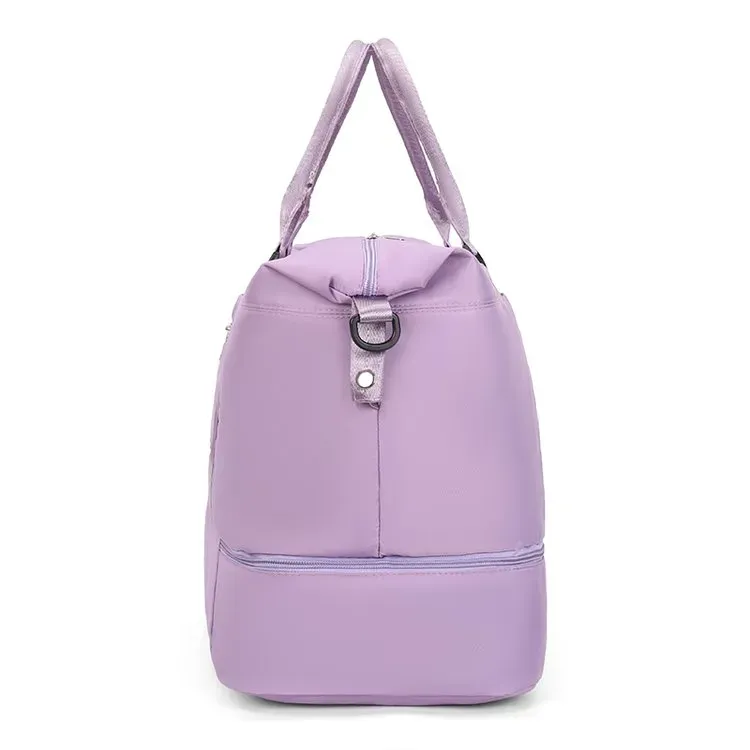 Tas Selempang Wanita Bahan Nylon Polos Warna Putih Bentuk Kotak Tali Lebar untuk Travel Grosir