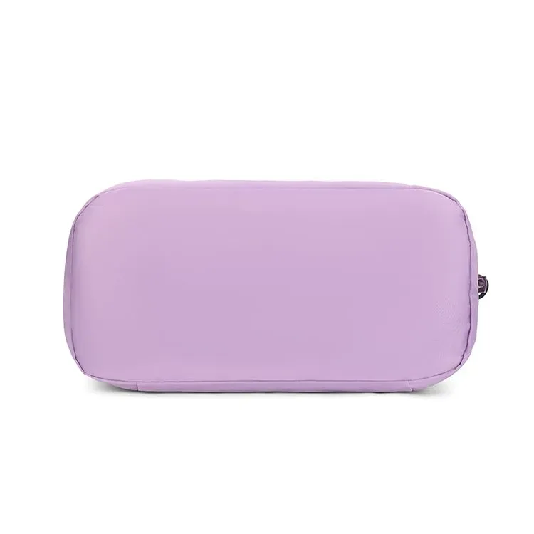 Tas Selempang Wanita Bahan Nylon Polos Warna Putih Bentuk Kotak Tali Lebar untuk Travel Grosir