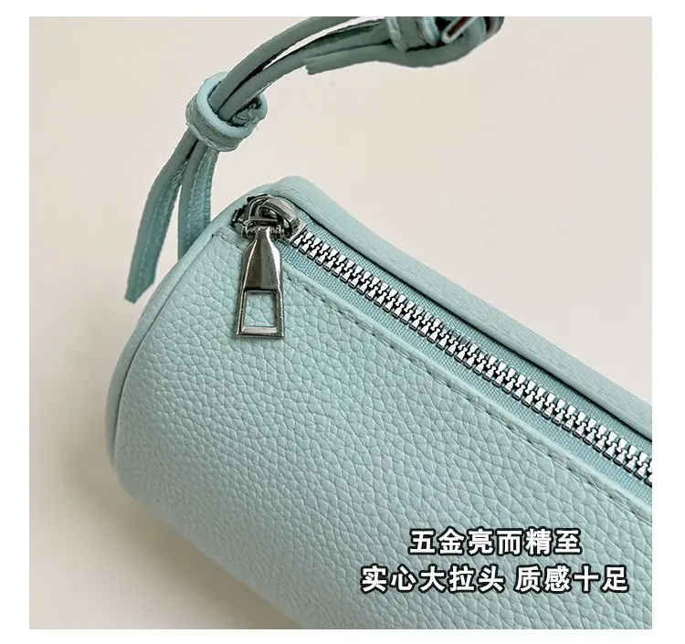 Tas Selempang Wanita Bahan PU Sintetis Polos Warna Hitam Bentuk Bulat Tali Grosir Import