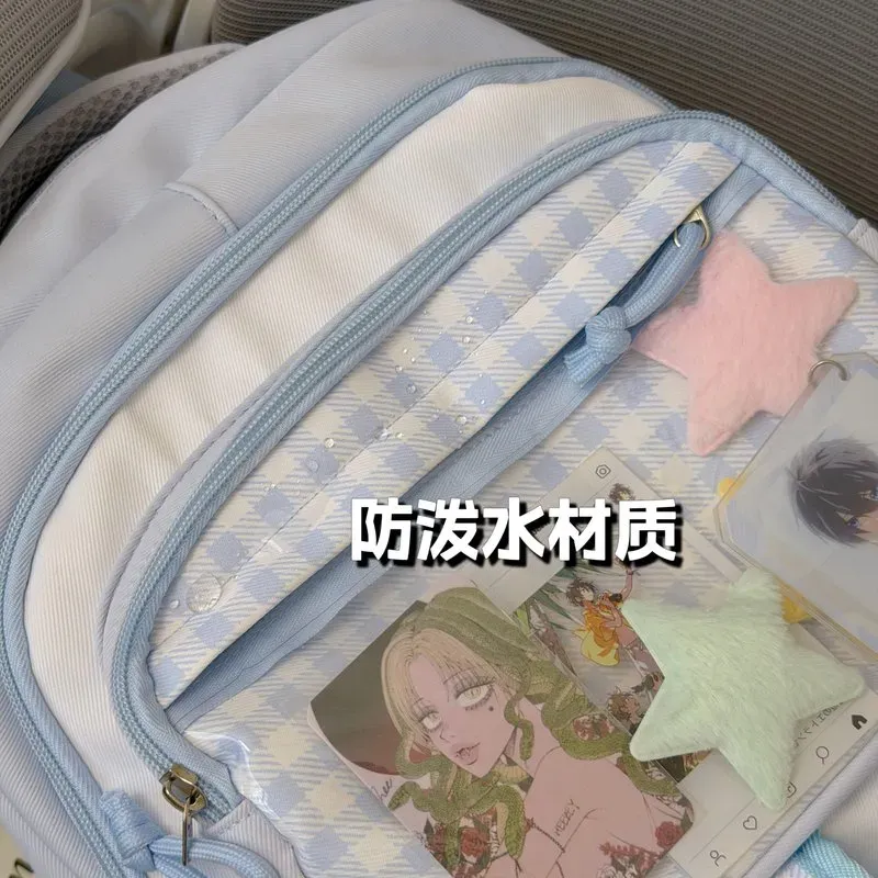 Tas Ransel Wanita Bahan Nylon Polos Bentuk Kotak Tali Lebar Resleting Motif Floral Grosir