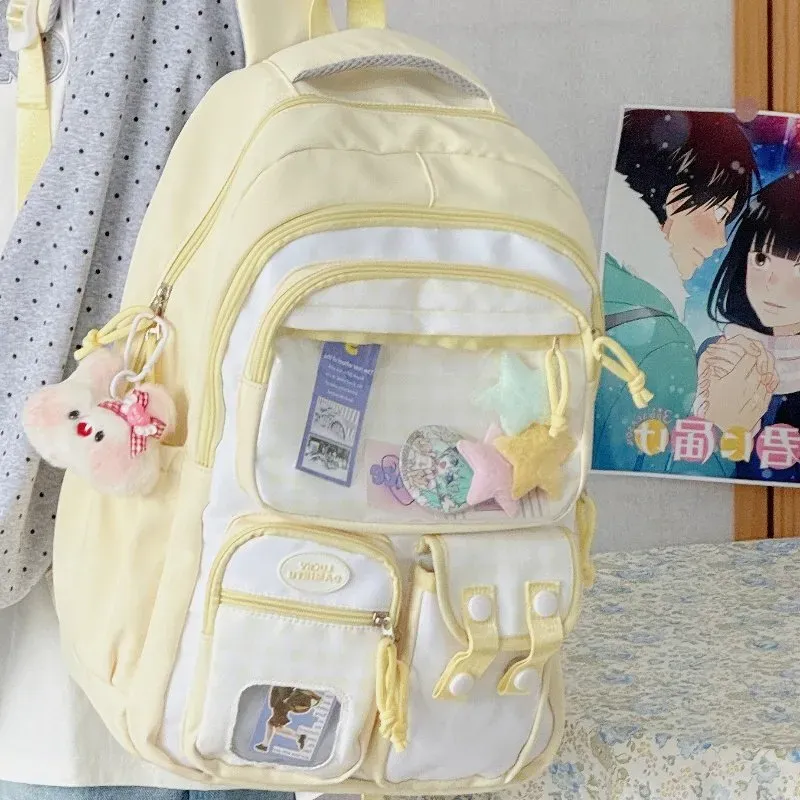 Tas Ransel Wanita Bahan Nylon Polos Bentuk Kotak Tali Lebar Resleting Motif Floral Grosir kategori tas ransel grosir