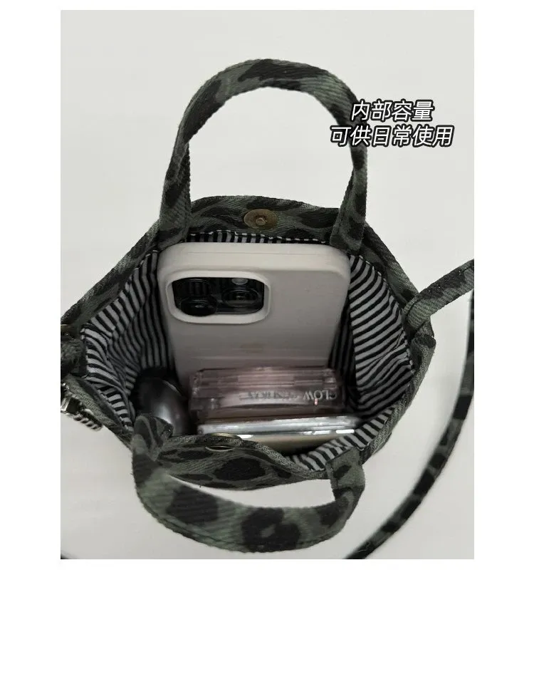 Tas Selempang Wanita Bahan PU Sintetis Motif Print Warna Hitam Bentuk Kotak Tali untuk Jualan