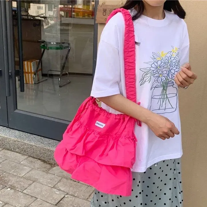 Tas Selempang Wanita Bahan PU Sintetis Motif Jaring Warna Putih Bentuk Bulat Grosir Import
