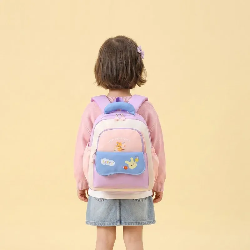 Tas Ransel Anak Bahan PU Sintetis Polos Warna Hitam Bentuk Kotak Tali Lebar Grosir Import