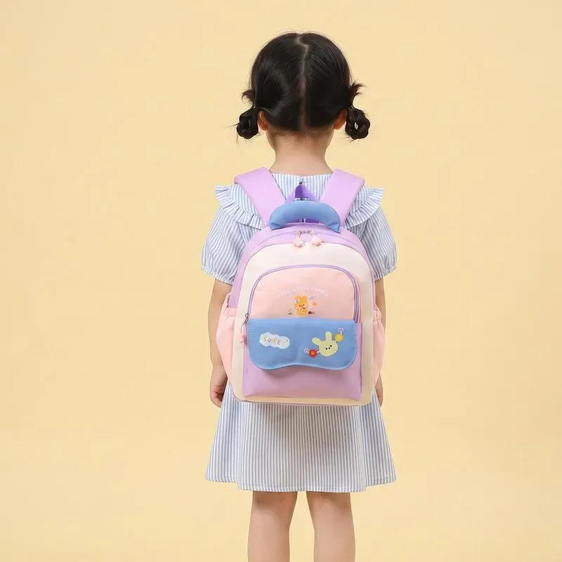 Tas Ransel Anak Bahan PU Sintetis Polos Warna Hitam Bentuk Kotak Tali Lebar Grosir Import