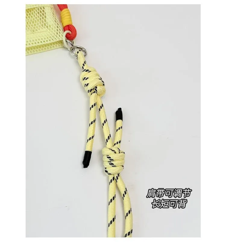 Tas Selempang Wanita Bahan Nylon Polos Warna Merah Bentuk Kotak Tali Serut Grosir Import