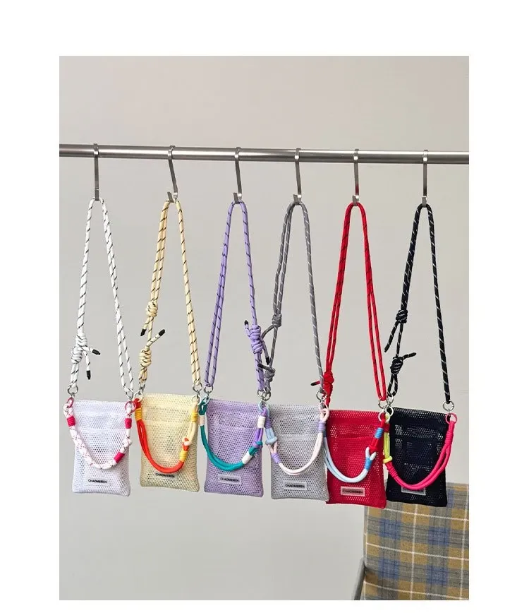 Tas Selempang Wanita Bahan Nylon Polos Warna Merah Bentuk Kotak Tali Serut Grosir Import
