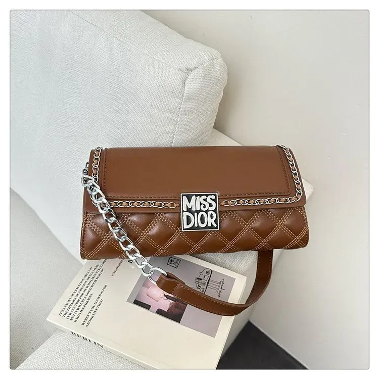 Tas Selempang Wanita Bahan Oxford Polos Warna Hitam Bentuk Kotak Tali Lebar Bahan Kanvas