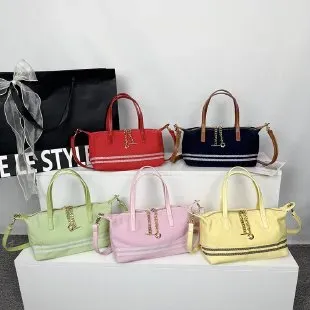 Tas Selempang Wanita Bahan PU Sintetis Polos Warna Pink Bentuk Kotak Tali Model Import