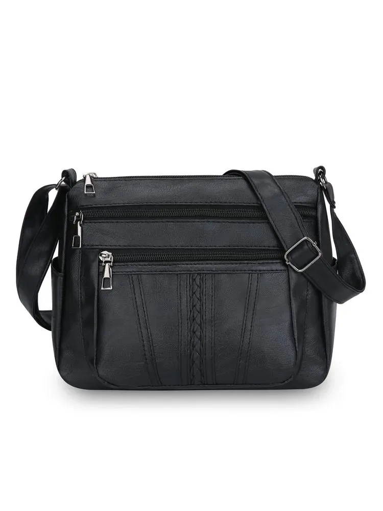 Tas Selempang Wanita Bahan PU Sintetis Motif Garis Vertikal (merah dan hijau) Grosir Import