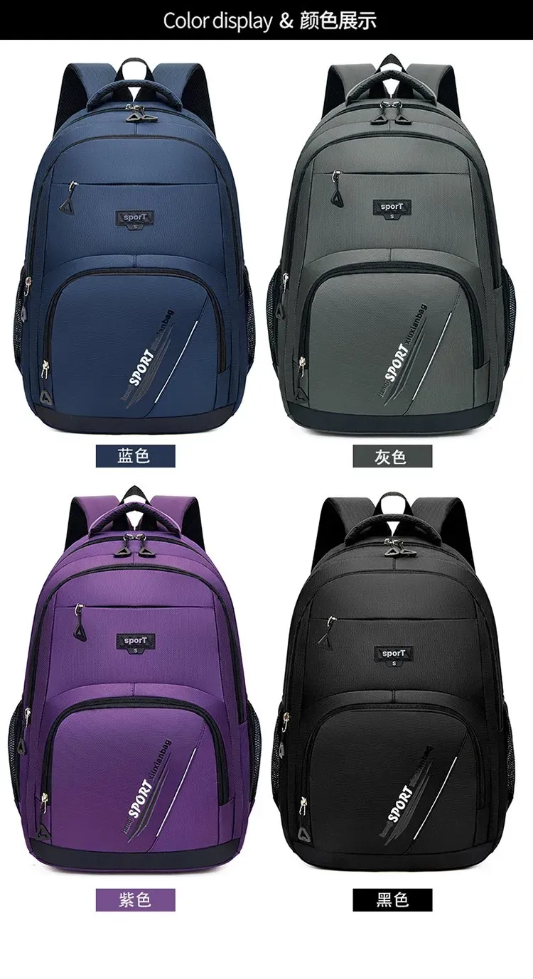 Tas Ransel Wanita Bahan Oxford Polos Warna Biru Bentuk Kotak Tali Lebar untuk Toko Online