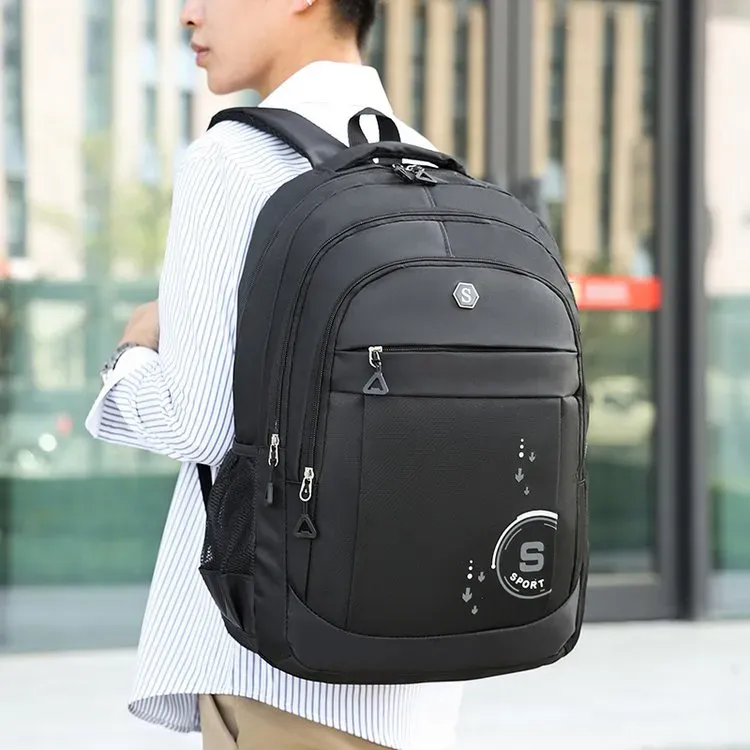 Tas Ransel Pria Bahan Oxford Polos Warna Hitam Bentuk Kotak Tali Lebar Resleting Harga Grosir