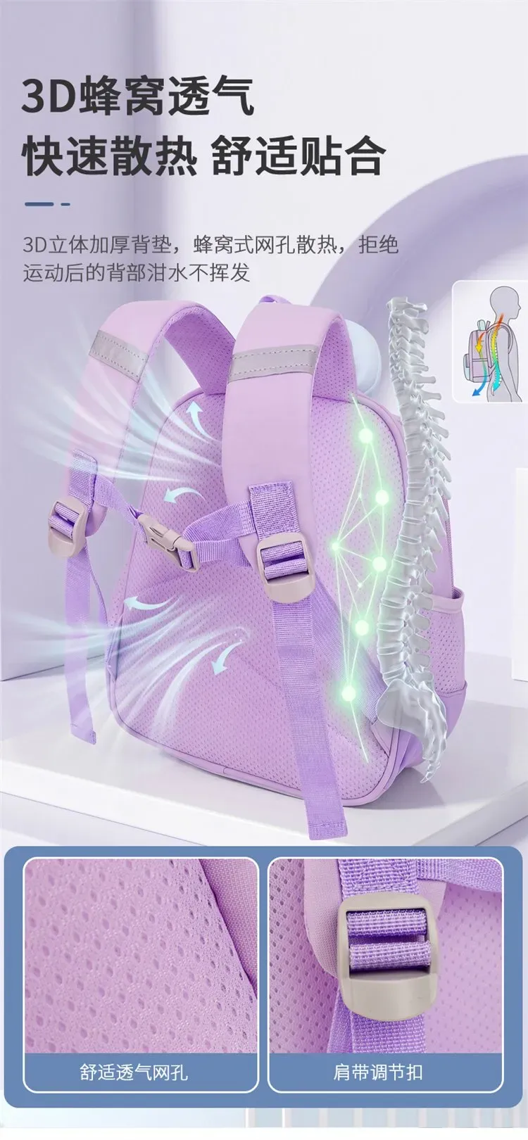 Tas Ransel Anak Bahan Kain Polos Warna Pink Bentuk Kotak Tali Lebar Resleting Grosir Import