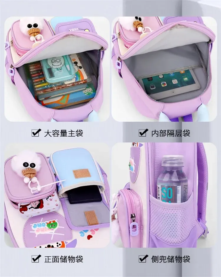 Tas Ransel Anak Bahan Kain Polos Warna Pink Bentuk Kotak Tali Lebar Resleting Grosir Import