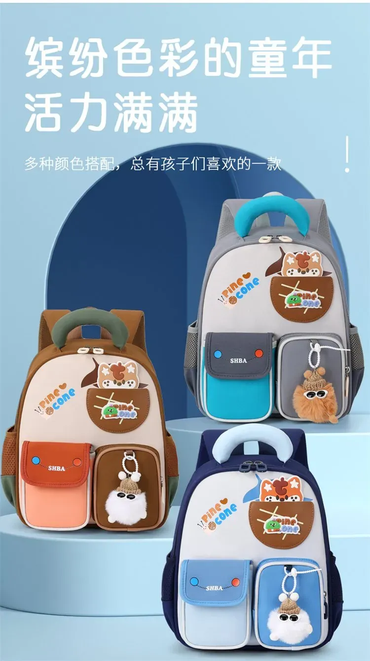 Tas Ransel Anak Bahan Kain Polos Warna Pink Bentuk Kotak Tali Lebar Resleting Grosir Import