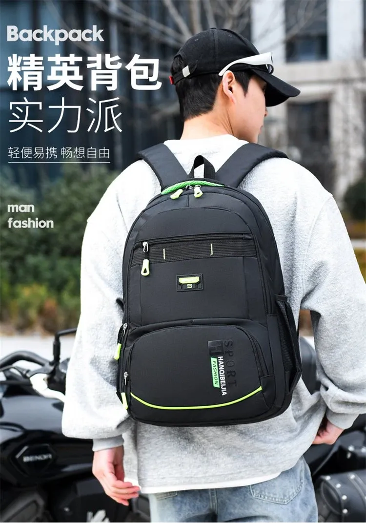 Tas Ransel Wanita Bahan Oxford Polos Bentuk Kotak Tali Lebar Kapasitas Besar Grosir Import
