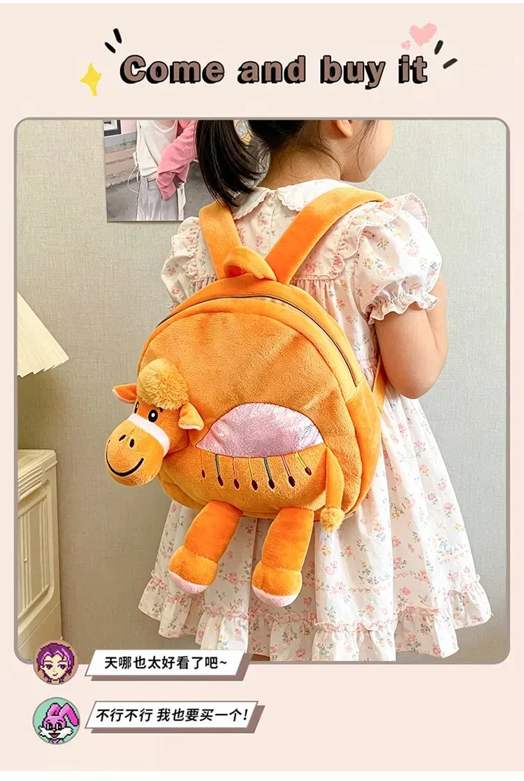 Tas Ransel Anak Bahan Kain Polos Bentuk Kotak Tali Lebar Resleting untuk Sekolah Grosir Import