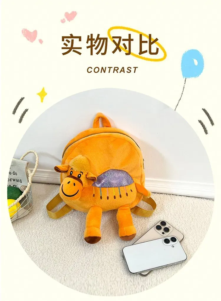 Tas Ransel Anak Bahan Kain Polos Bentuk Kotak Tali Lebar Resleting untuk Sekolah Grosir Import