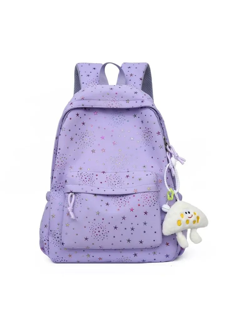 Tas Ransel Wanita Bahan Nylon Motif Print Bentuk Kotak Tali Lebar Resleting Stok China
