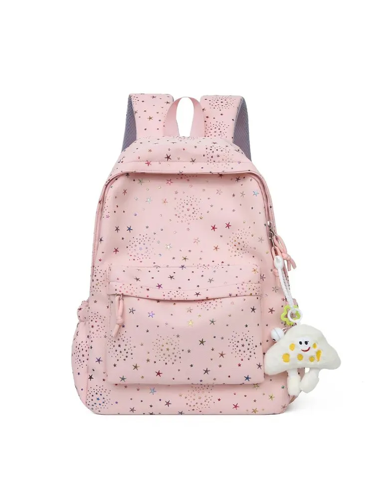 Tas Ransel Wanita Bahan Nylon Motif Print Bentuk Kotak Tali Lebar Resleting Stok China