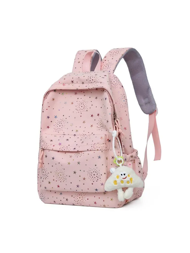 Tas Ransel Wanita Bahan Nylon Motif Print Bentuk Kotak Tali Lebar Resleting Stok China