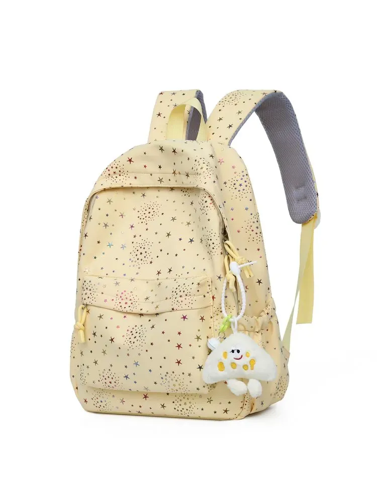 Tas Ransel Wanita Bahan Nylon Motif Print Bentuk Kotak Tali Lebar Resleting Stok China