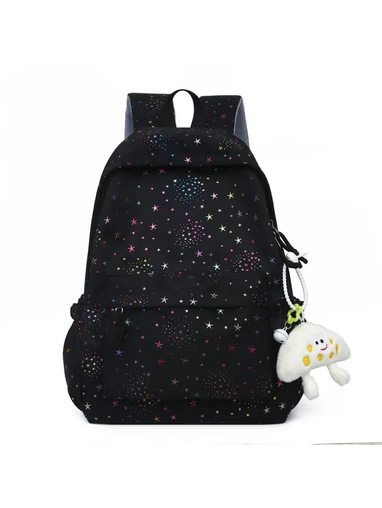 Tas Ransel Wanita Bahan Nylon Motif Print Bentuk Kotak Tali Lebar Resleting Stok China