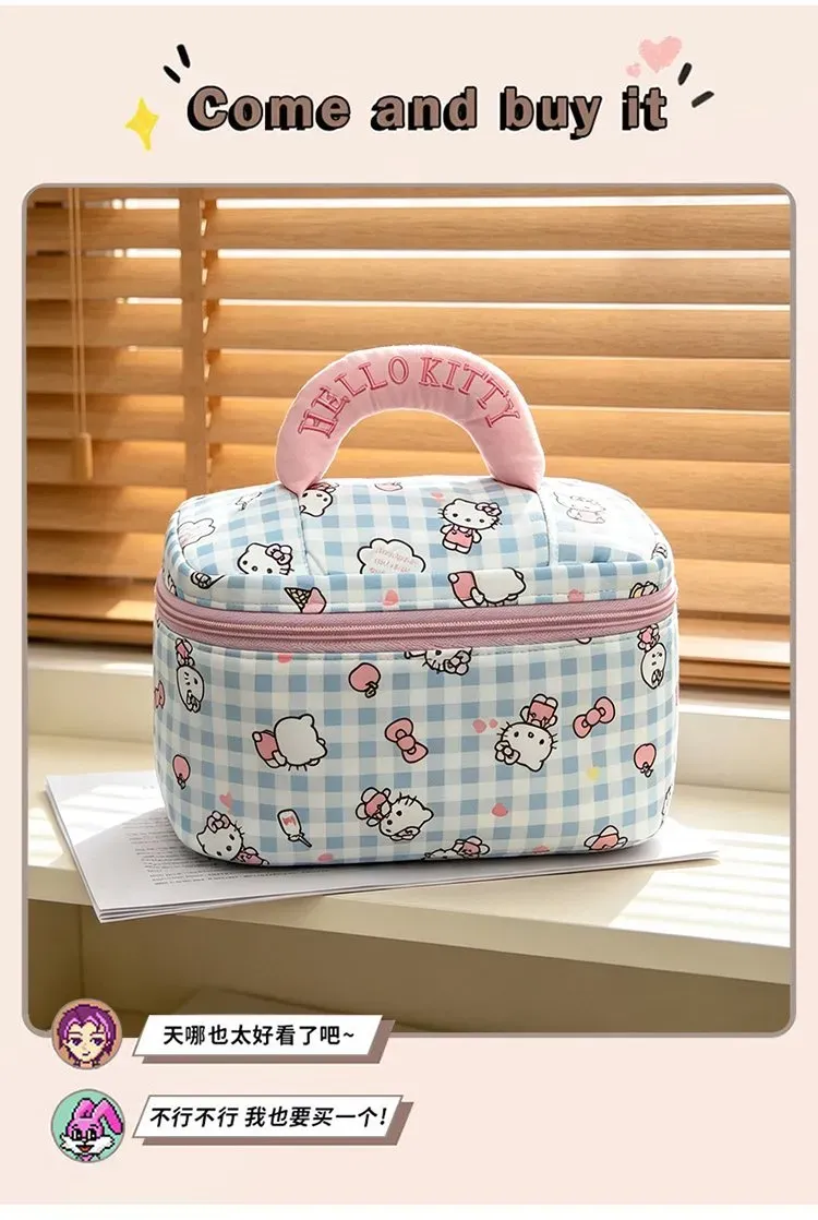 Tas Kosmetik Bahan PU Sintetis Motif Polkadot Warna Putih Bentuk Kotak Tali untuk Toko Online