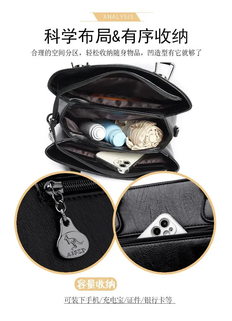 Tas Selempang Wanita Bahan PU Sintetis Polos Warna Hitam Bentuk Kotak Tali Resleting Grosir