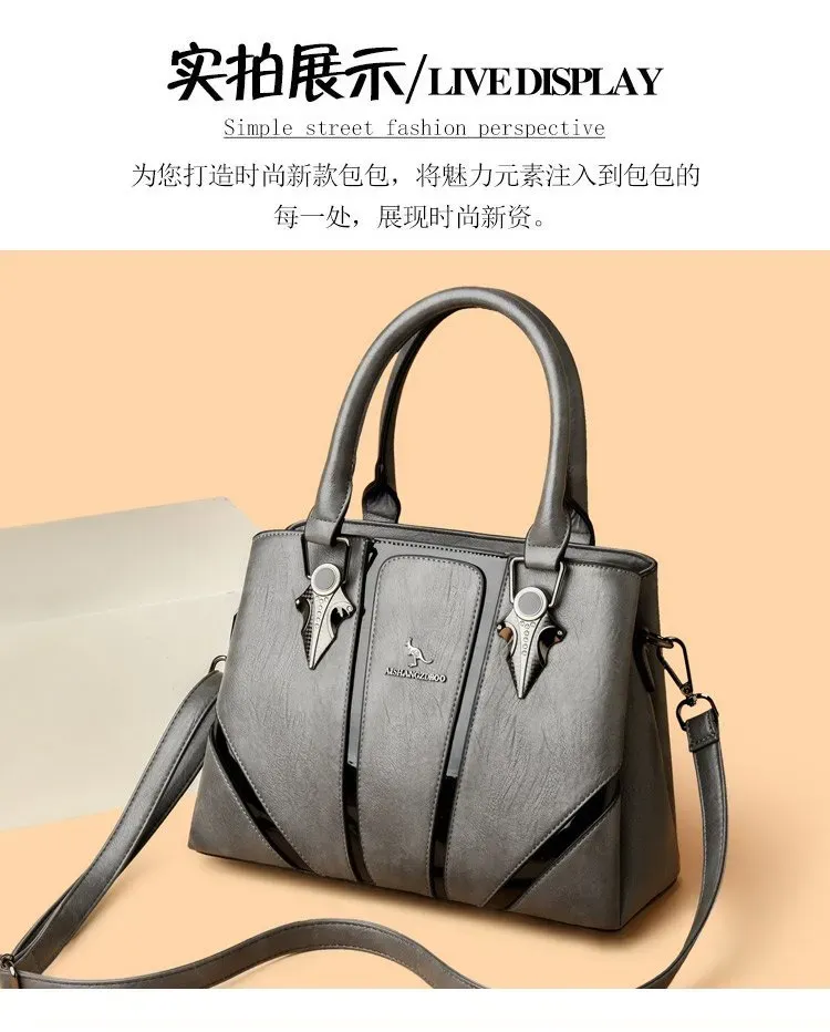Tas Selempang Wanita Bahan PU Sintetis Polos Warna Hitam Bentuk Kotak Tali Resleting Grosir