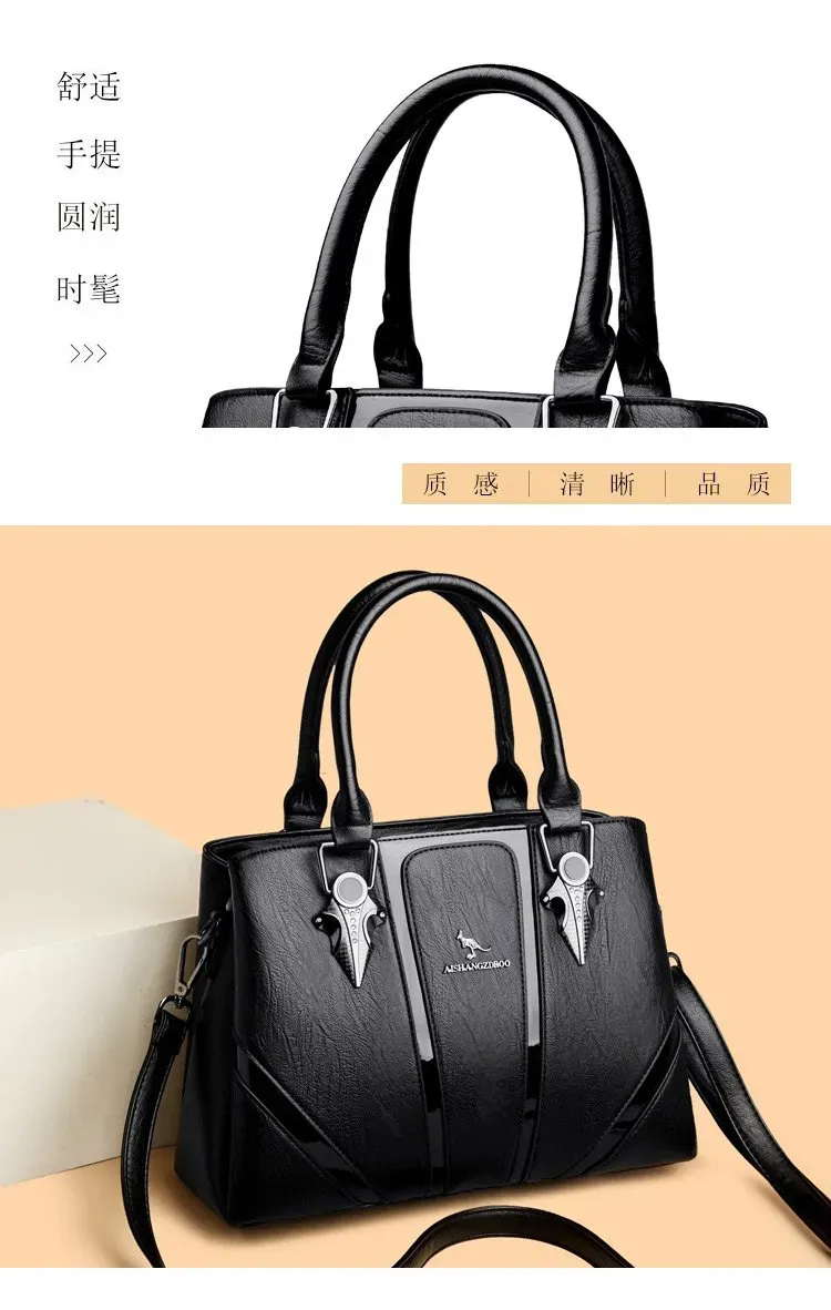 Tas Selempang Wanita Bahan PU Sintetis Polos Warna Hitam Bentuk Kotak Tali Resleting Grosir