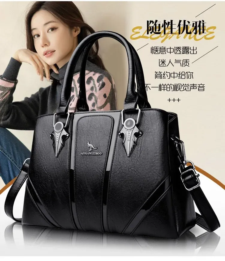 Tas Selempang Wanita Bahan PU Sintetis Polos Warna Hitam Bentuk Kotak Tali Resleting Grosir