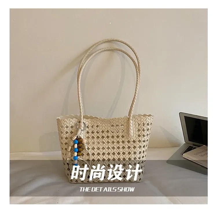 Tas Selempang Wanita Bahan PU Sintetis Motif Print Warna Hitam Bentuk Kotak Tali untuk Jualan