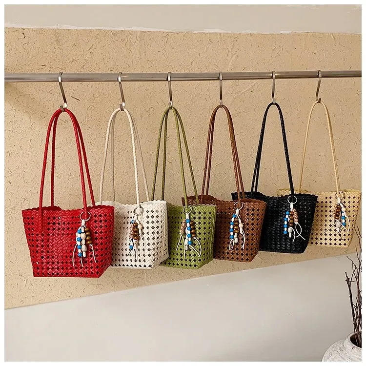 Tas Selempang Wanita Bahan PU Sintetis Motif Print Warna Hitam Bentuk Kotak Tali untuk Jualan