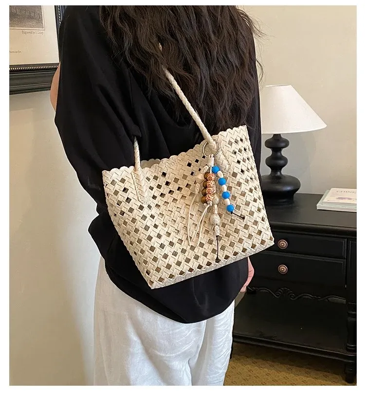 Tas Selempang Wanita Bahan PU Sintetis Motif Print Warna Hitam Bentuk Kotak Tali untuk Jualan