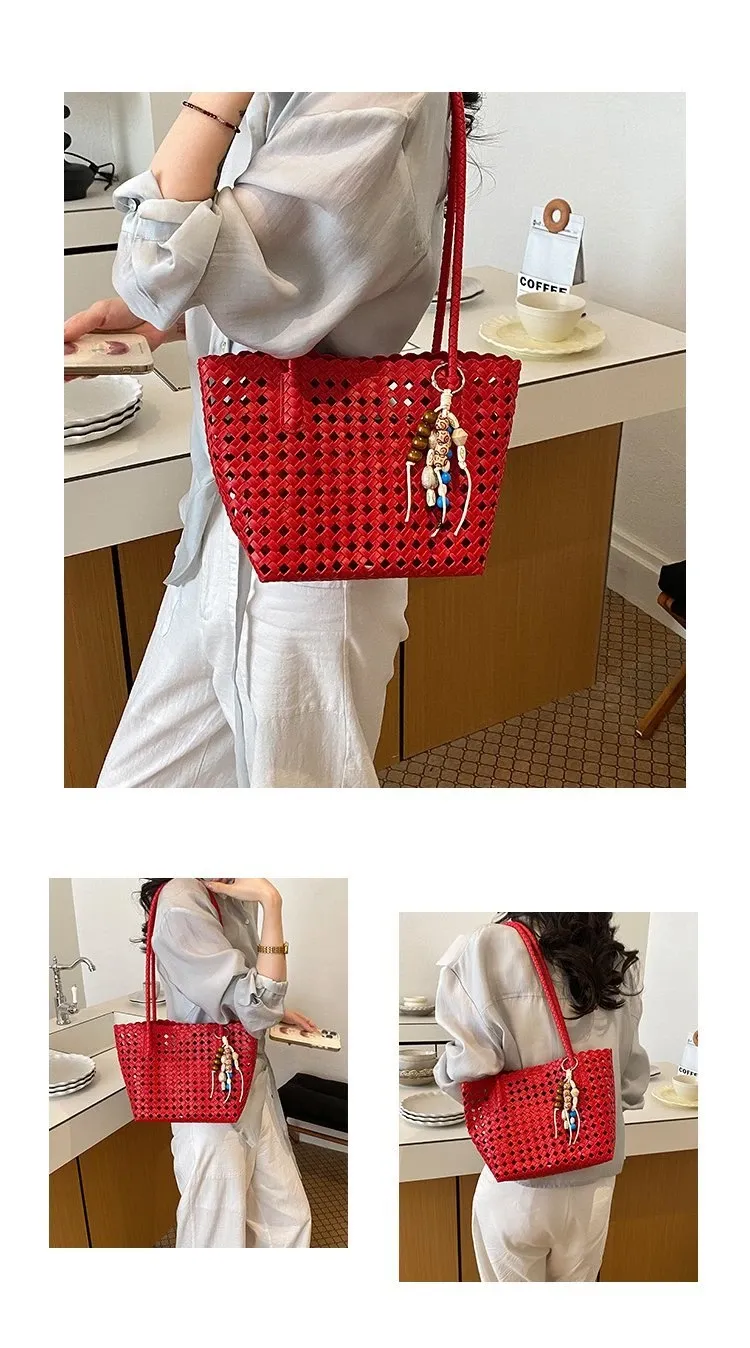Tas Selempang Wanita Bahan PU Sintetis Motif Print Warna Hitam Bentuk Kotak Tali untuk Jualan