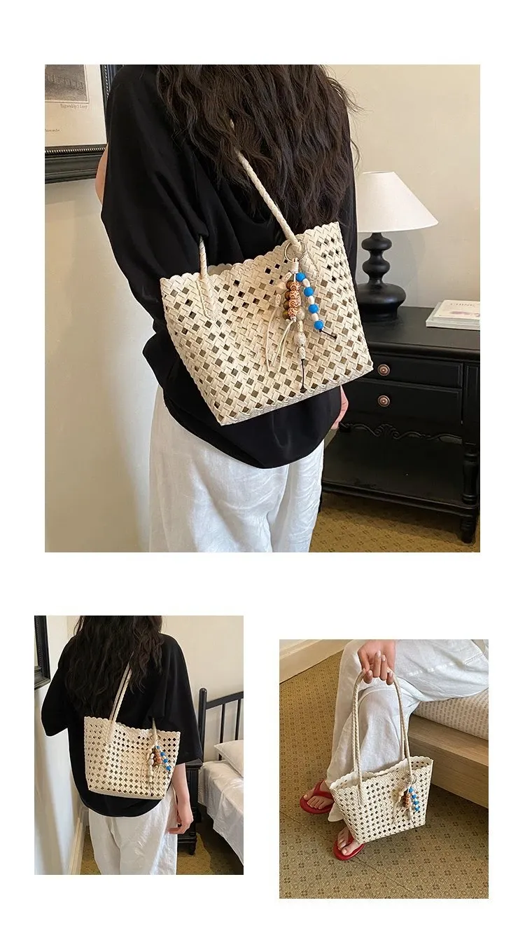 Tas Selempang Wanita Bahan PU Sintetis Motif Print Warna Hitam Bentuk Kotak Tali untuk Jualan