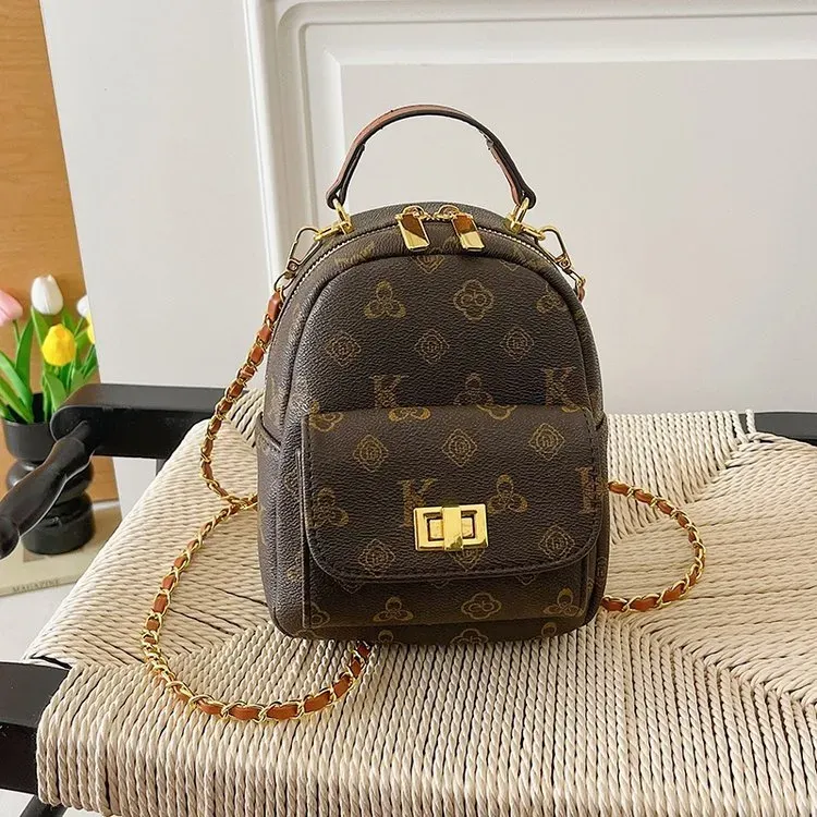 Tas Bucket Wanita Bahan PU Sintetis Motif Print Bentuk Bucket Tali Panjang Grosir Import