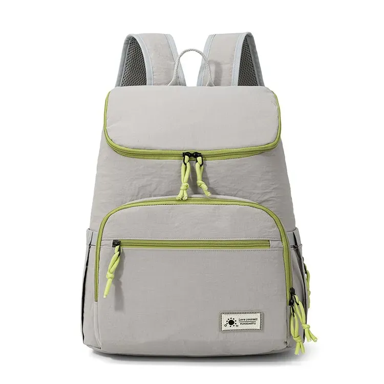 Tas Ransel Wanita Bahan Nylon Polos Warna Hitam Bentuk Kotak Tali Lebar Stok China