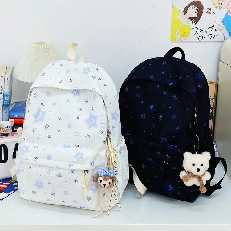 Tas Tote Wanita Bahan PU Sintetis Motif Print Warna Putih Bentuk Kotak Tali Grosir Import