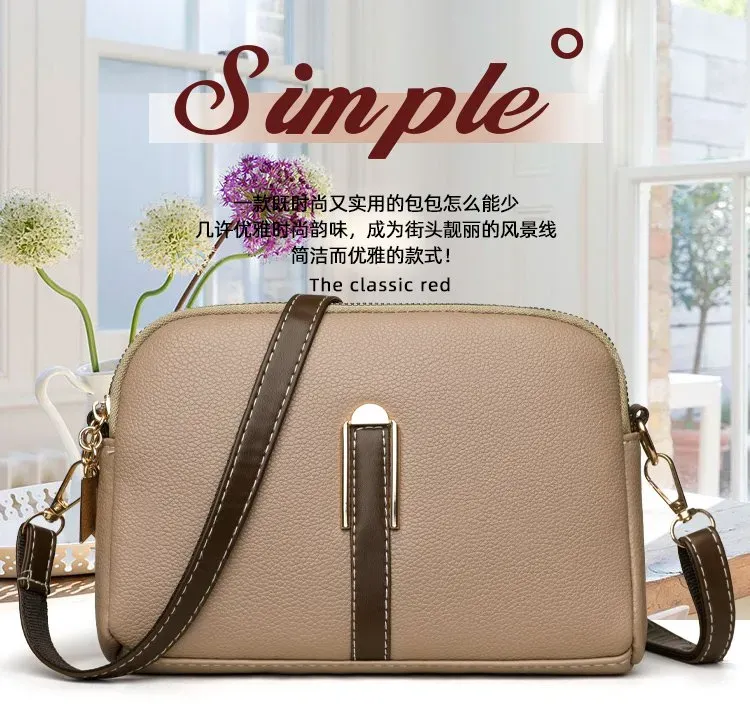 Tas Selempang Wanita Polos Bentuk Kotak Tali Lebar Resleting Grosir Import