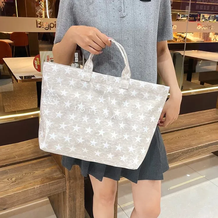 Tas Tote Wanita Bahan PU Sintetis Motif Print Warna Hitam Bentuk Kotak Tali Grosir Import