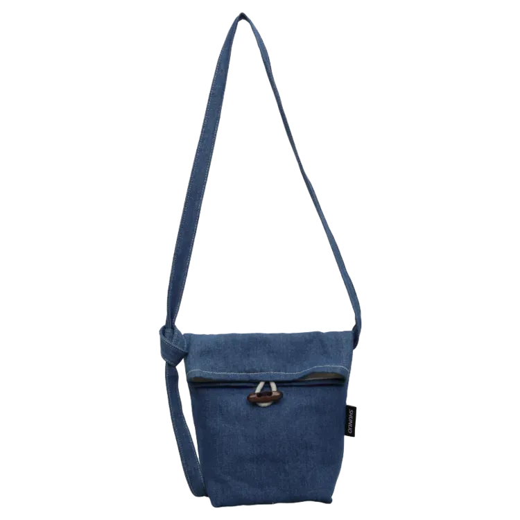 Tas Selempang Wanita Bahan PU Sintetis Polos Warna Biru Bentuk Kotak Tali Stok Grosir