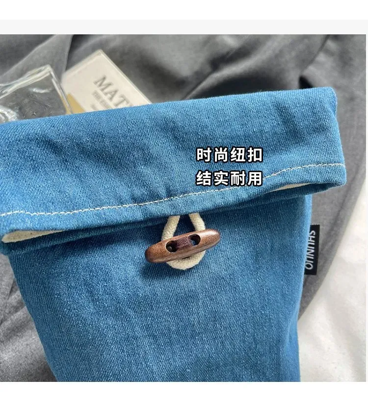 Tas Selempang Wanita Bahan PU Sintetis Polos Warna Biru Bentuk Kotak Tali Stok Grosir