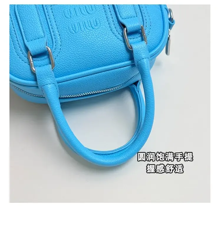 Tas Selempang Wanita Bahan PU Sintetis Polos Warna Biru Bentuk Kotak Tali Resleting Grosir