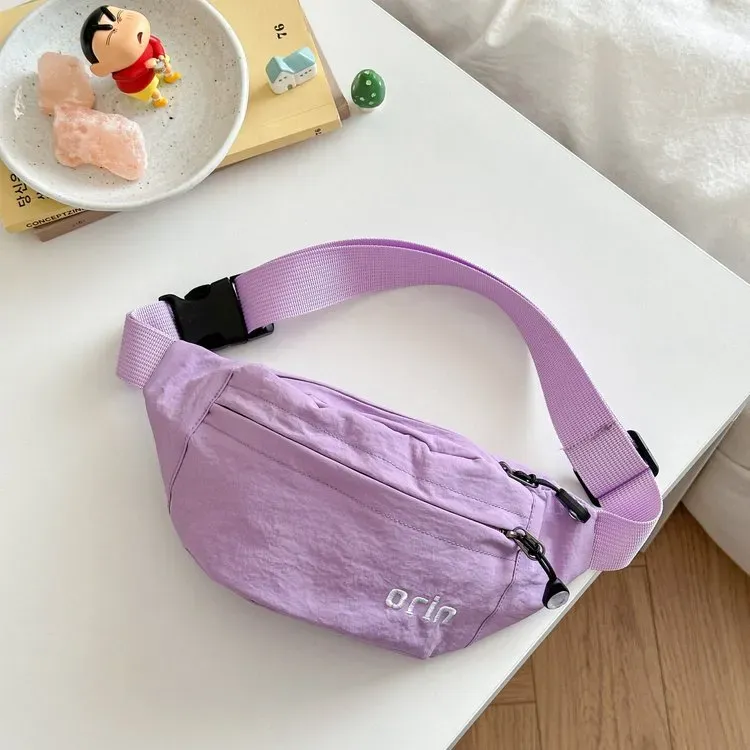 Tas Bucket Anak Bahan Nylon Motif Print Warna Pink Bentuk Bucket Tali Panjang Grosir Import