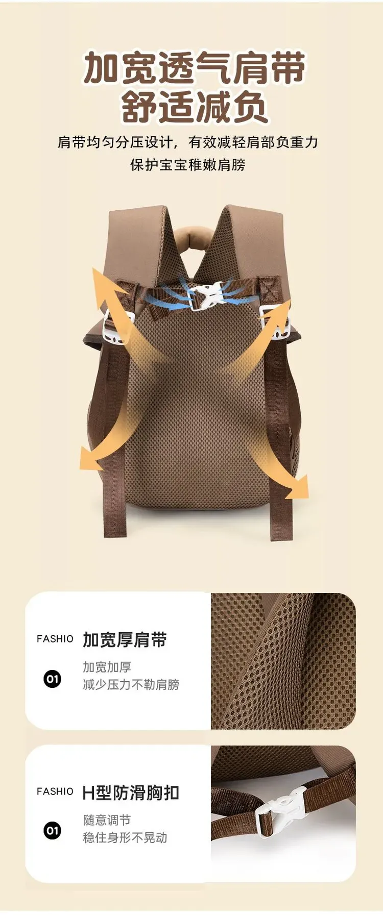 Tas Ransel Anak Bahan Nylon Motif Print Warna Putih Bentuk Kotak Tali Lebar Grosir Import